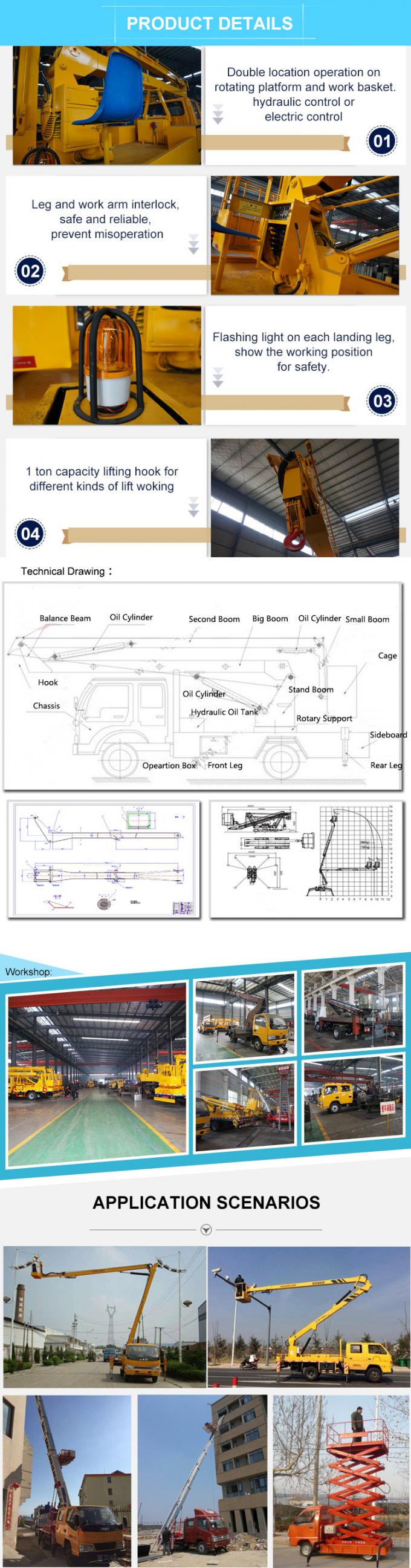 100P 98hp 12M ISUZU Voiture de plateforme aérienne 3
